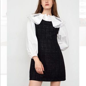Black knit/tweed mini dress